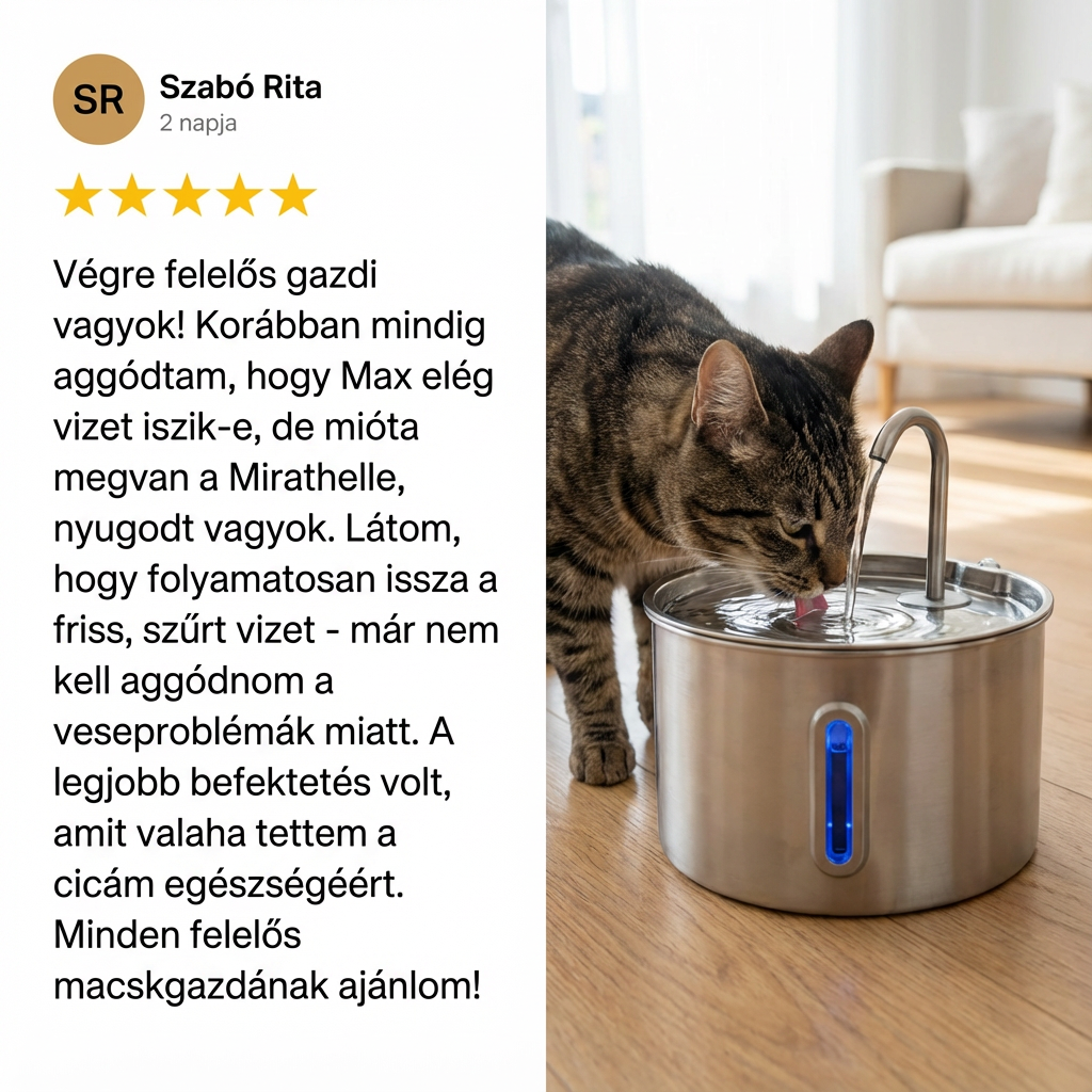 Óvd meg macskádat a vesebetegségtől és kiszáradástól a Mirathelle™-lel